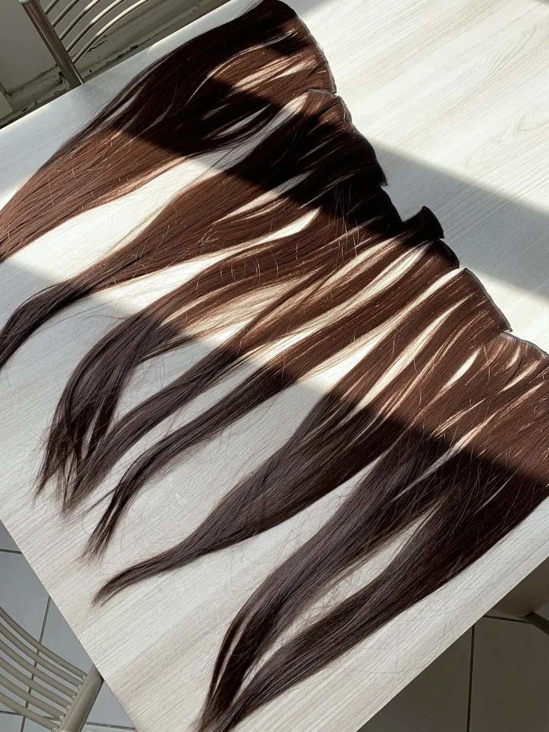 Gairyan extension clip lisce 60cm auburn scuro 8 pezzi