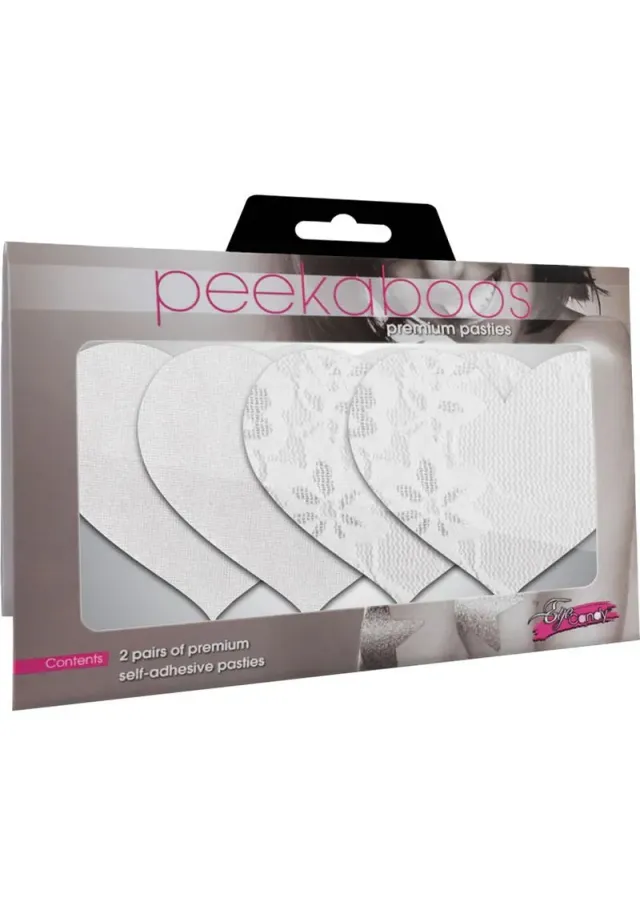 Pleasure Wigs Peekaboos Luminous Hearts Copricapezzoli Bianchi