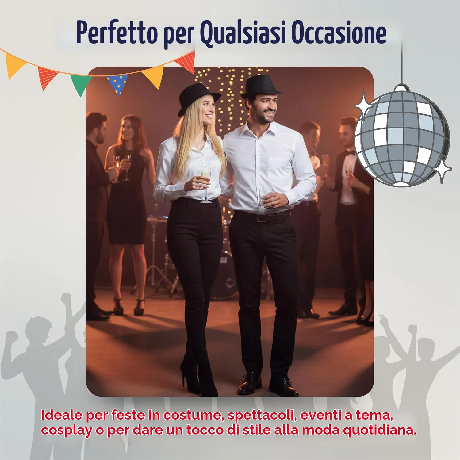 Dress Up America Fedora cappello adulto nero