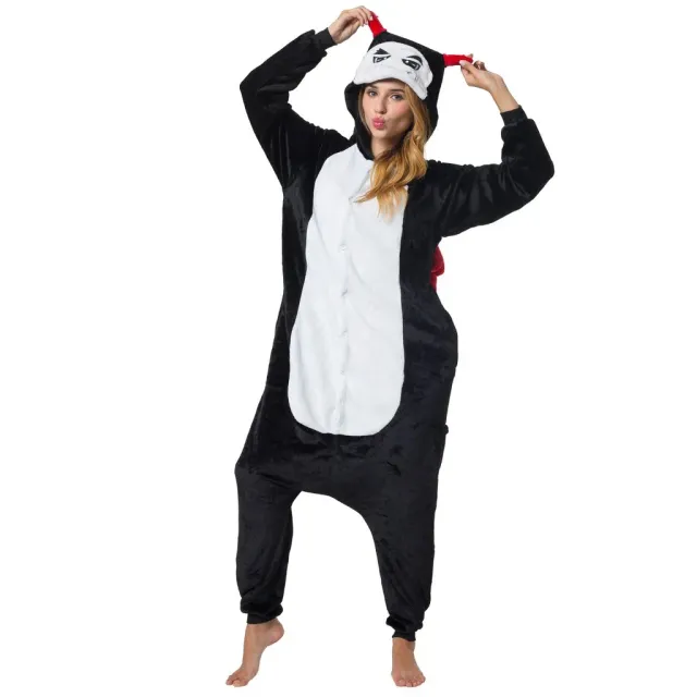 Katara 1744 Kigurumi Diavolo Pigiama Nero taglia S pile