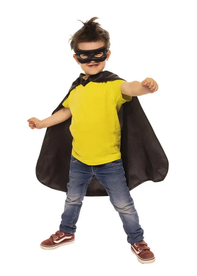 Rubies Supereroe Nero Inf set bambino taglia M con mantello
