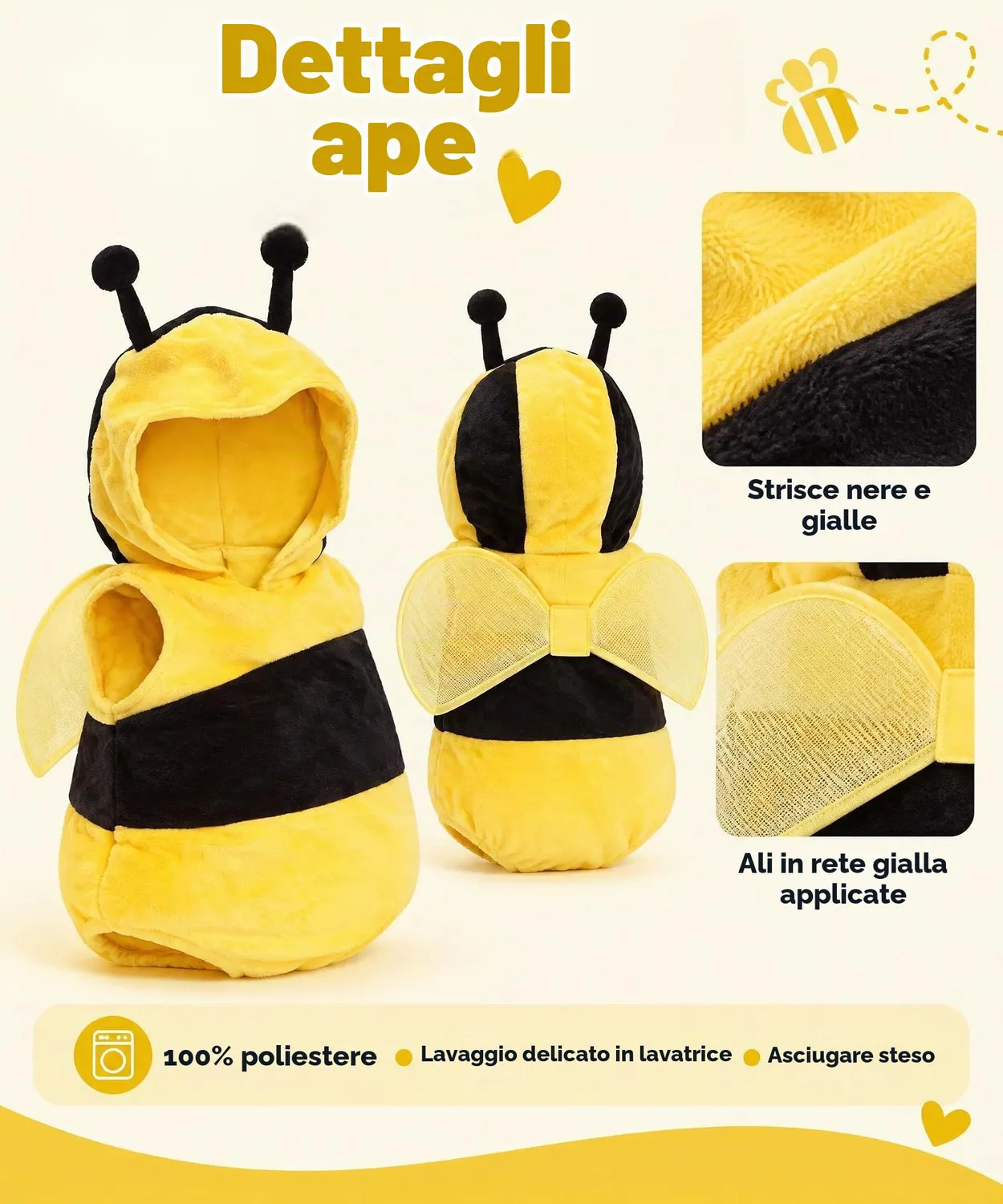 Dress Up America Costume Ape Neonato 0-6 Mesi con Ali e Cappuccio