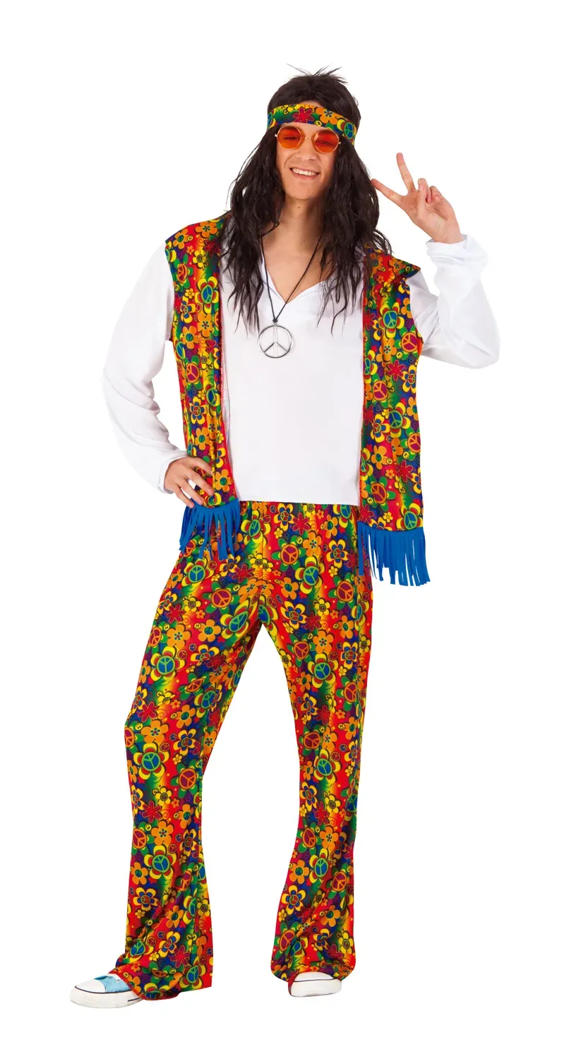 Rubies Hippie Man Costume Uomo Anni 70 con Fascia