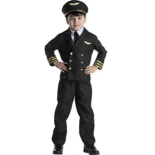 Dress Up America Pilot Costume Bambino 8-10 Anni Giacca Cappello