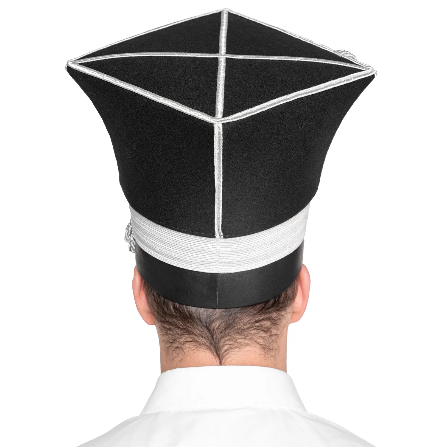 Altenburg shako elegante argento nero con cordone
