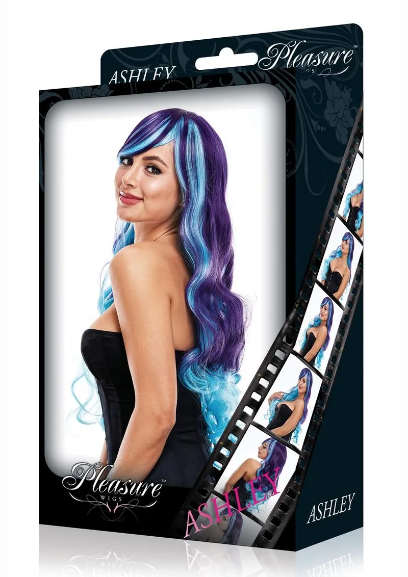 Pleasure Wigs Ashley parrucca lunga blu viola capelli lisci