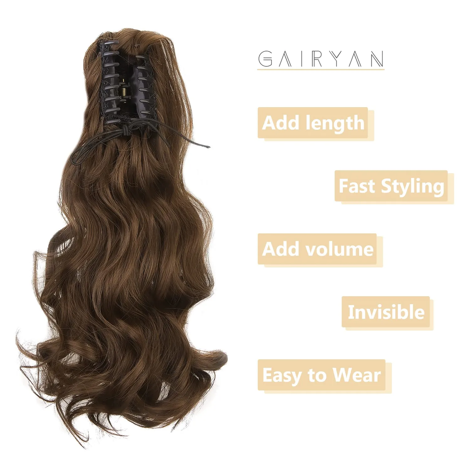 Gairyan Extension Coda di Cavallo Ricci 45cm Marrone Auburn