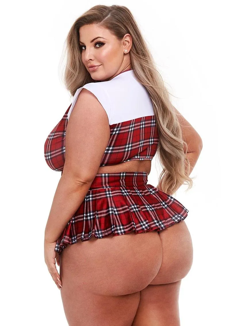 Teacher's Pet scolaretta costume sexy rosso 2 pezzi