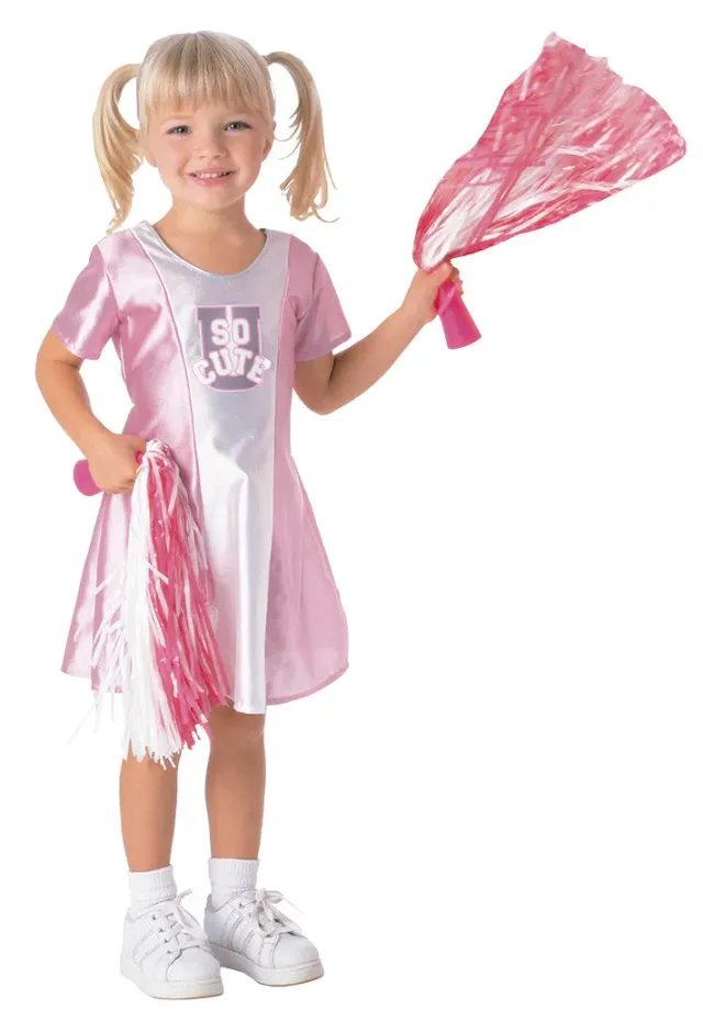 Rubies Cheerleader costume bambina rosa con pompon