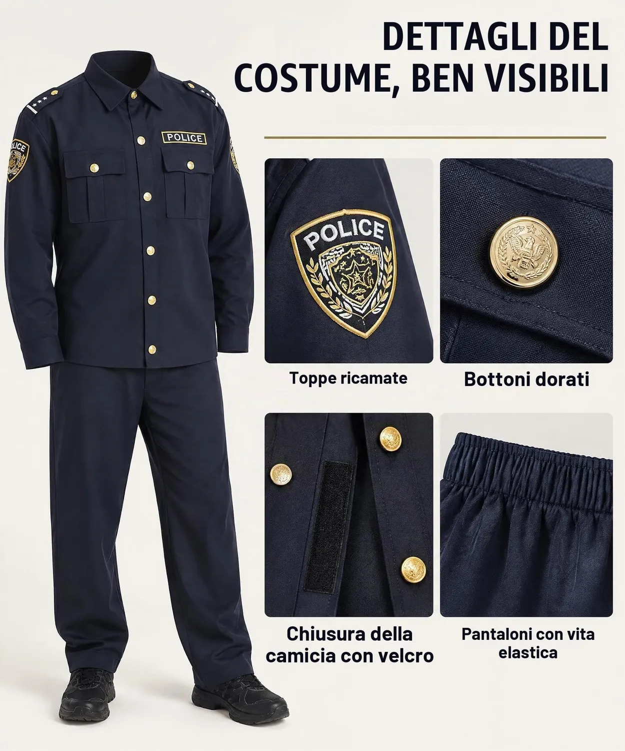 Dress Up America Poliziotto costume adulto XXL con accessori