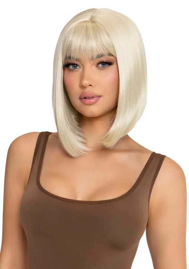 Leg Avenue Angled Bob parrucca caschetto borgogna liscia