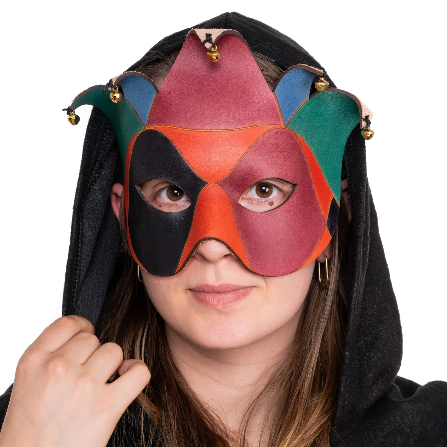 Altenburg Colombina Joker maschera veneziana cuoio