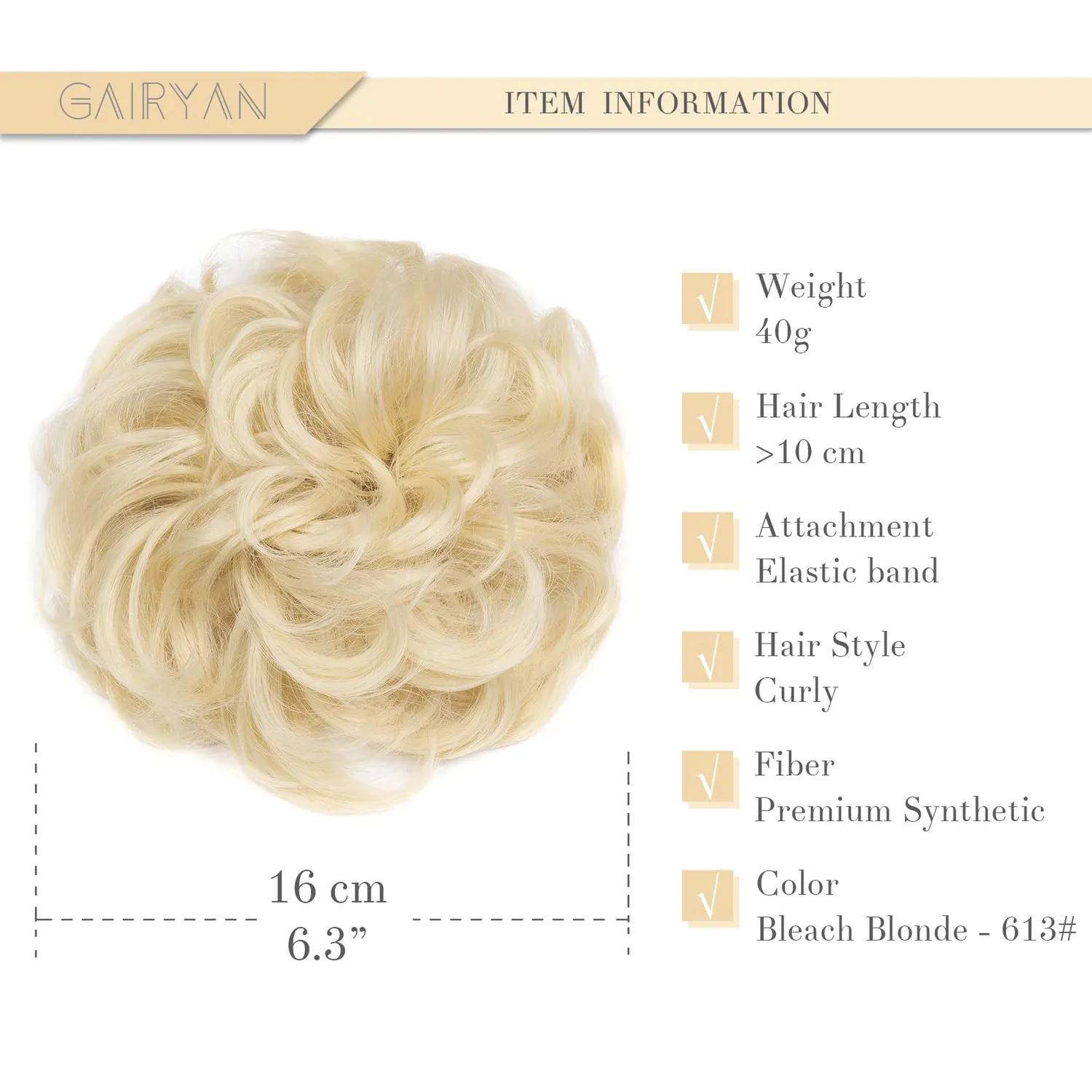 Gairyan Chignon Facile Bleach Blonde Extension Elastico 40g