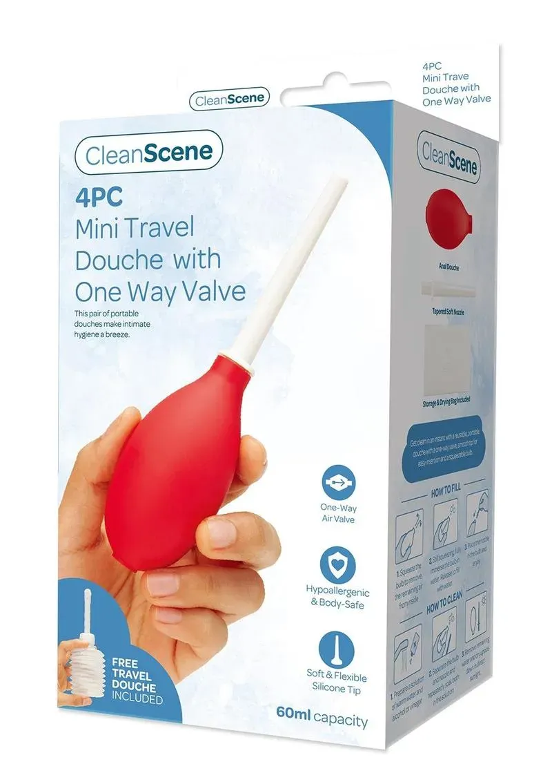 AquaClean Mini Doccia Intima da Viaggio Rossa 4 Pezzi