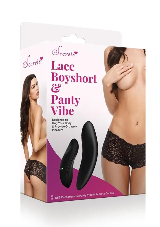 Pleasure Wigs Secrets culotte pizzo mutandine vibranti nero