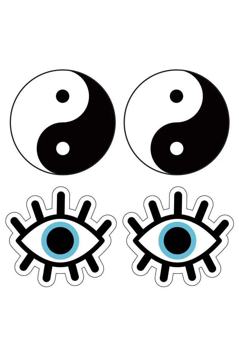 Peekaboos Pasties Yin Yang copricapezzoli 2 paia bianco nero