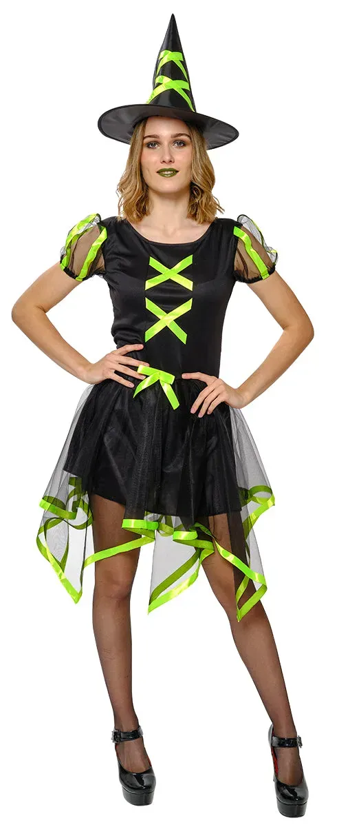 Rubies Cuca Neon Verde costume strega adulto MST verde neon