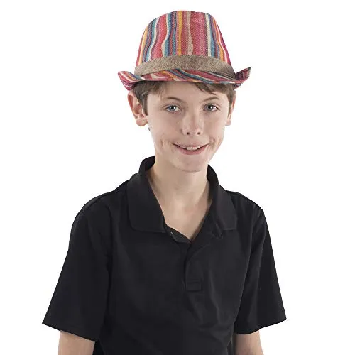 Dress Up America Fedora Cappello Nero Bianco Paillettes