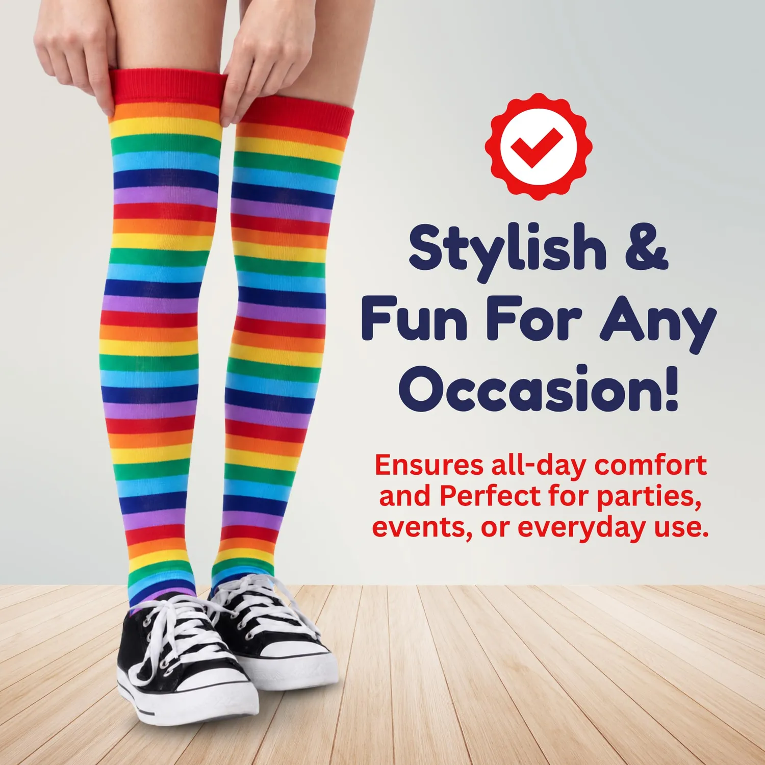 Dress Up America Calzini a righe cotone adulti ginocchio