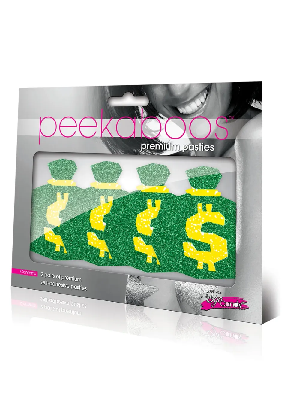 Peekaboos Pasties Funny Money Bags copricapezzoli adesivi verdi 2 paia