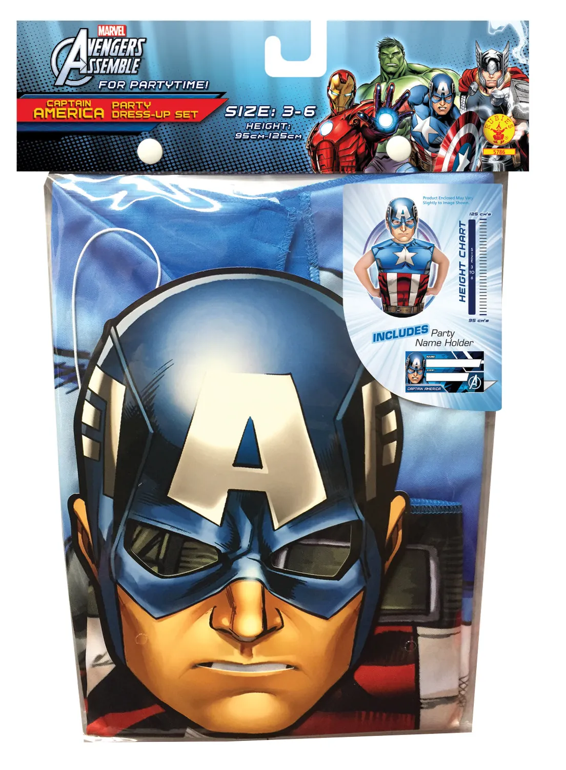 Rubies Partytime set Capitan America taglia unica