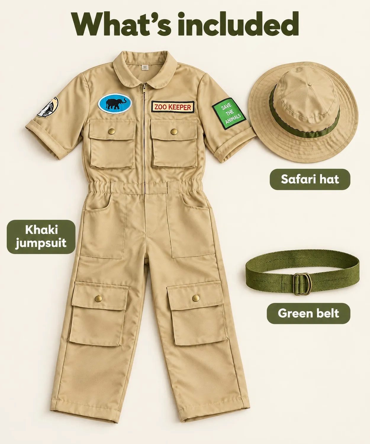 Dress Up America Costume Guardiano Zoo 1-2 Anni Tuta Cappello