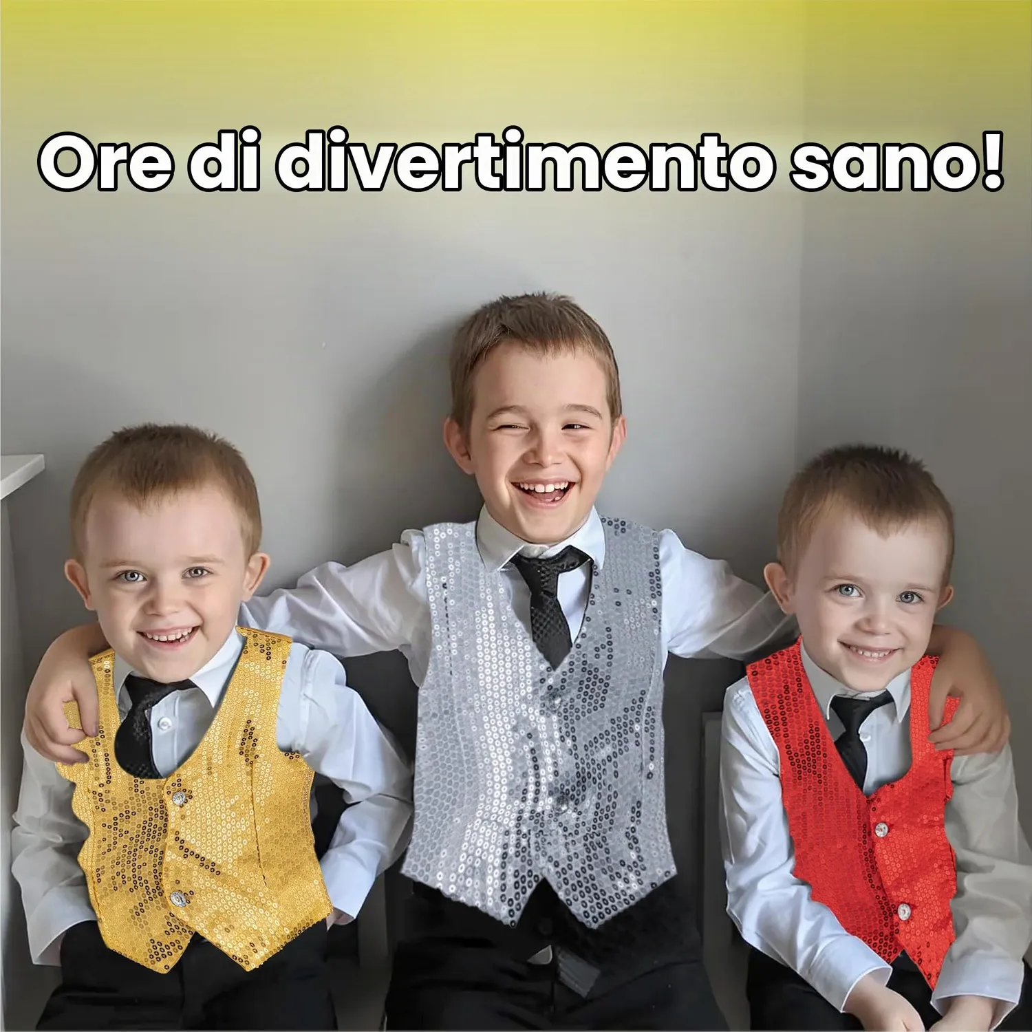 Dress Up America gilet paillette argento 8-10 anni