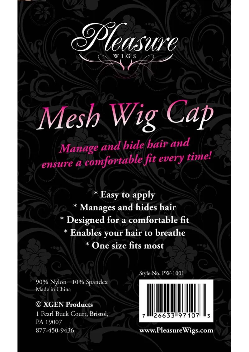 Pleasure Wigs Cuffia Rete per Parrucca Nera Elastica