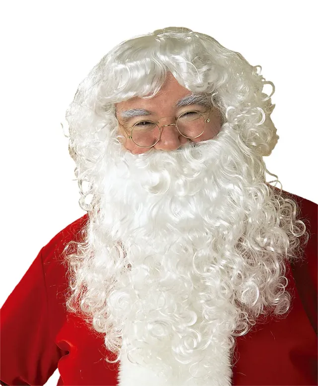 Rubies Babbo Natale parrucca con barba e baffi OS bianca