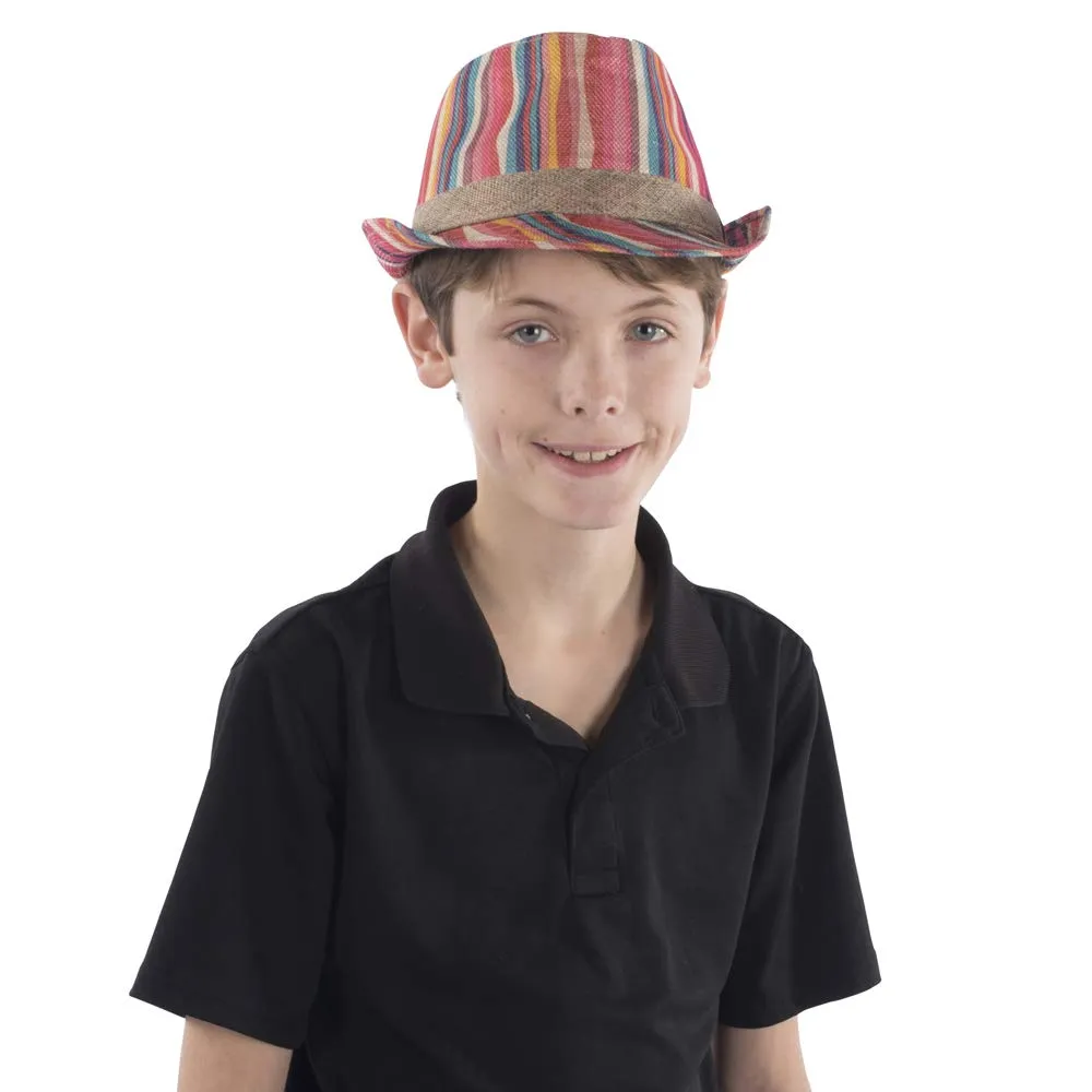 Dress Up America Fedora Cappello Nero Bianco Paillettes