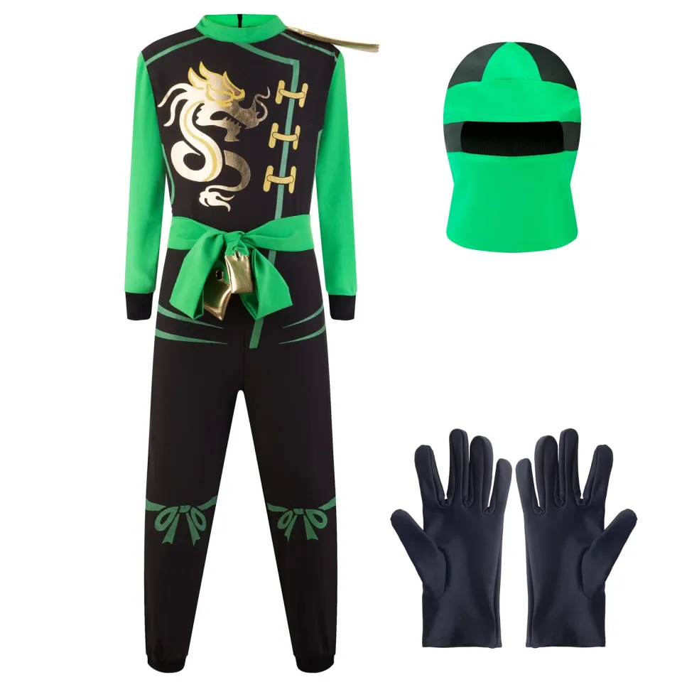 Katara 1771 Costume Ninja Verde Bambino M 6-8 Anni