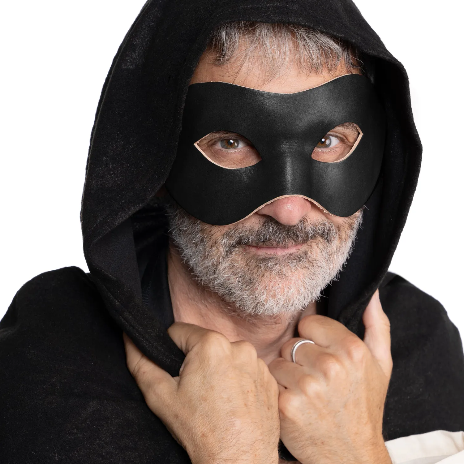 Altenburg Colombina Liscia maschera veneziana nera pelle