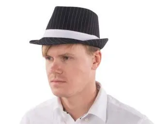 Dress Up America Fedora Cappello Nero Bianco Paillettes