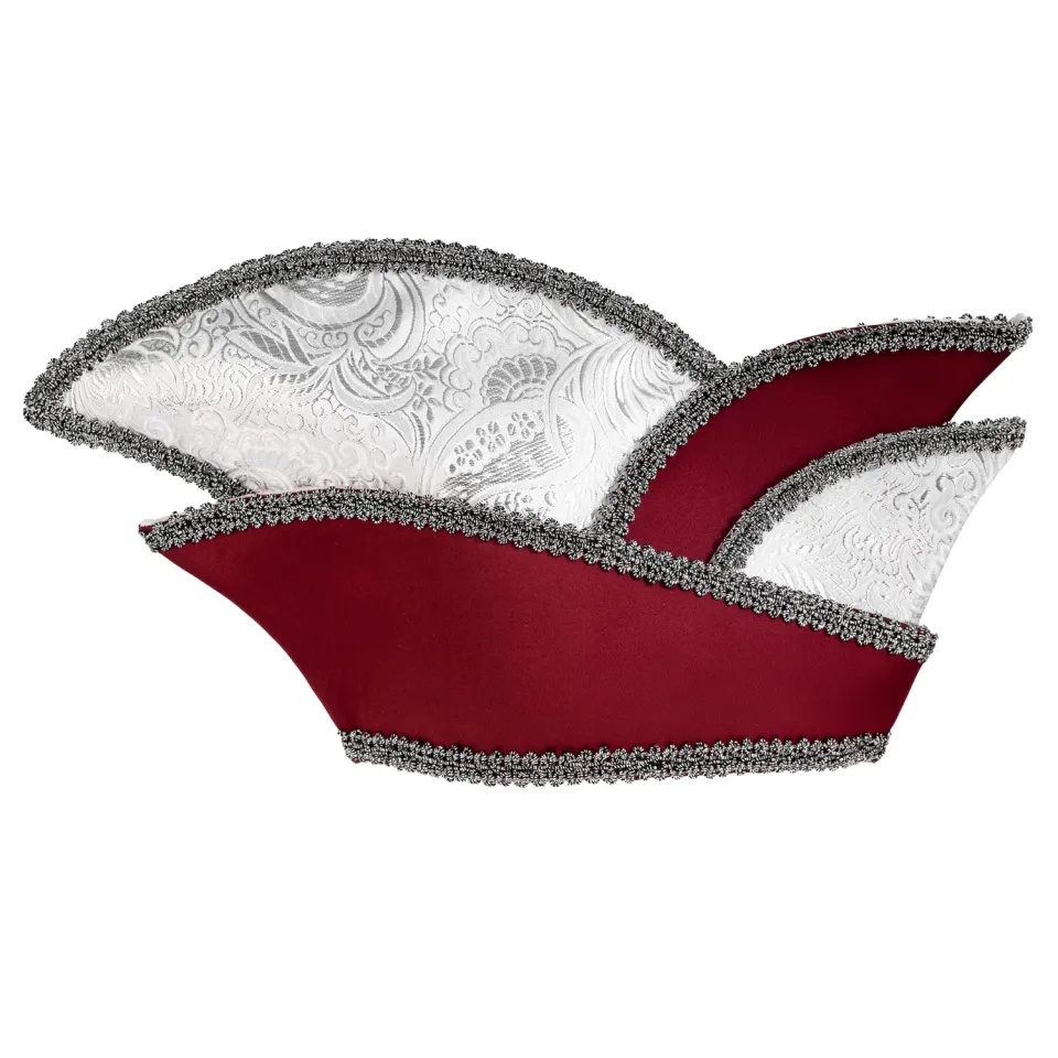 Altenburg Mini Cap bordeaux-argento cappello comitato broccato
