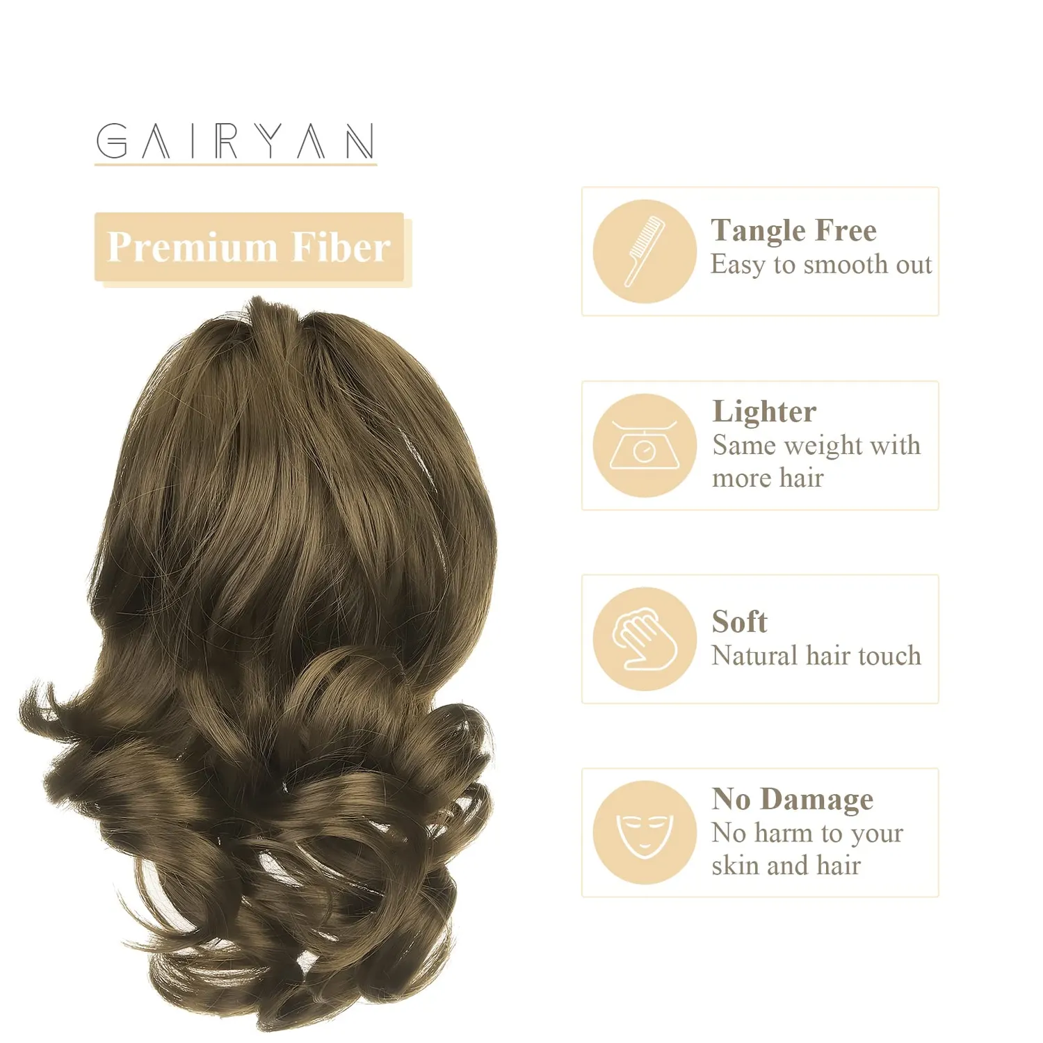 Gairyan Extension Coda 30cm Marrone Chiaro posticcia clip
