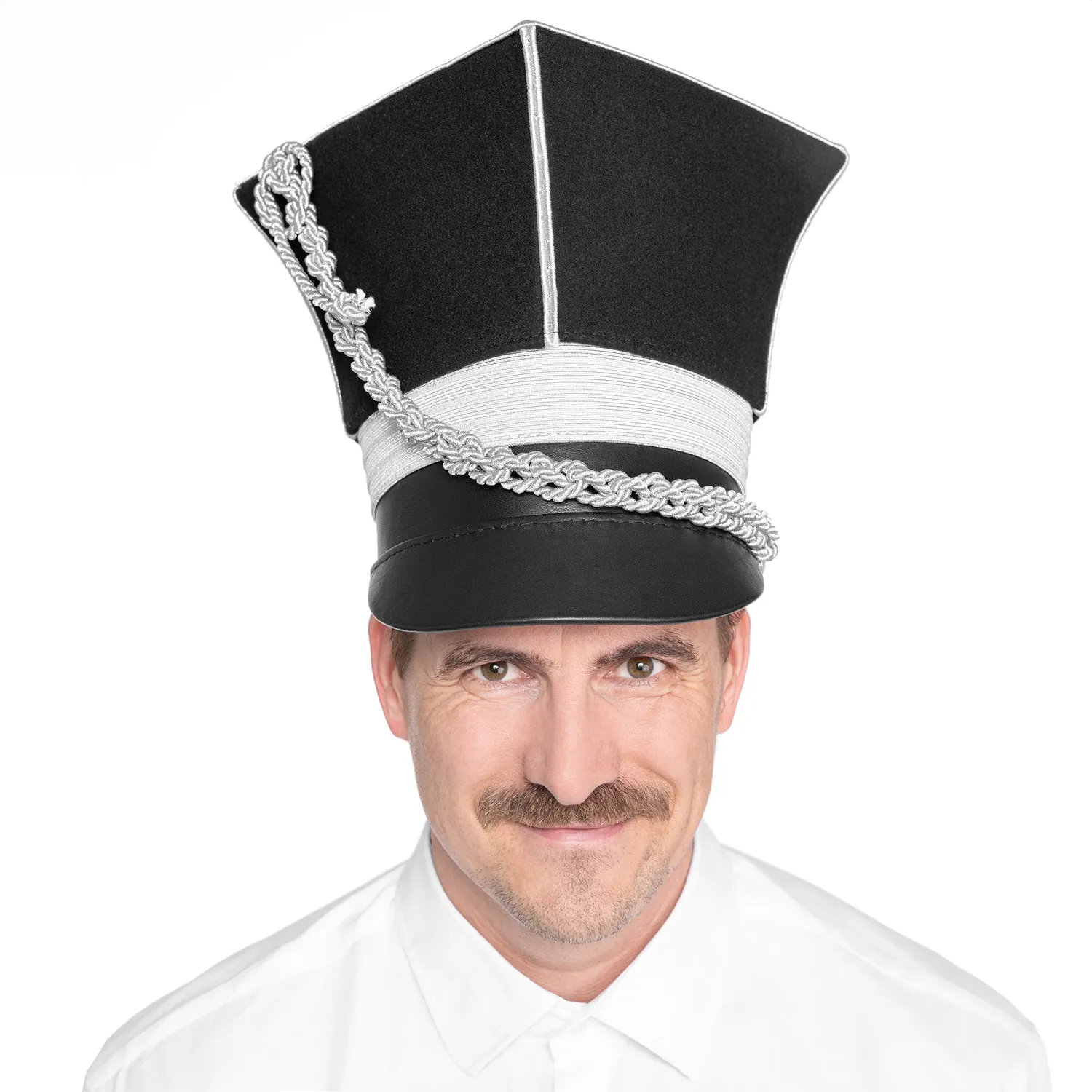 Altenburg shako elegante argento nero con cordone