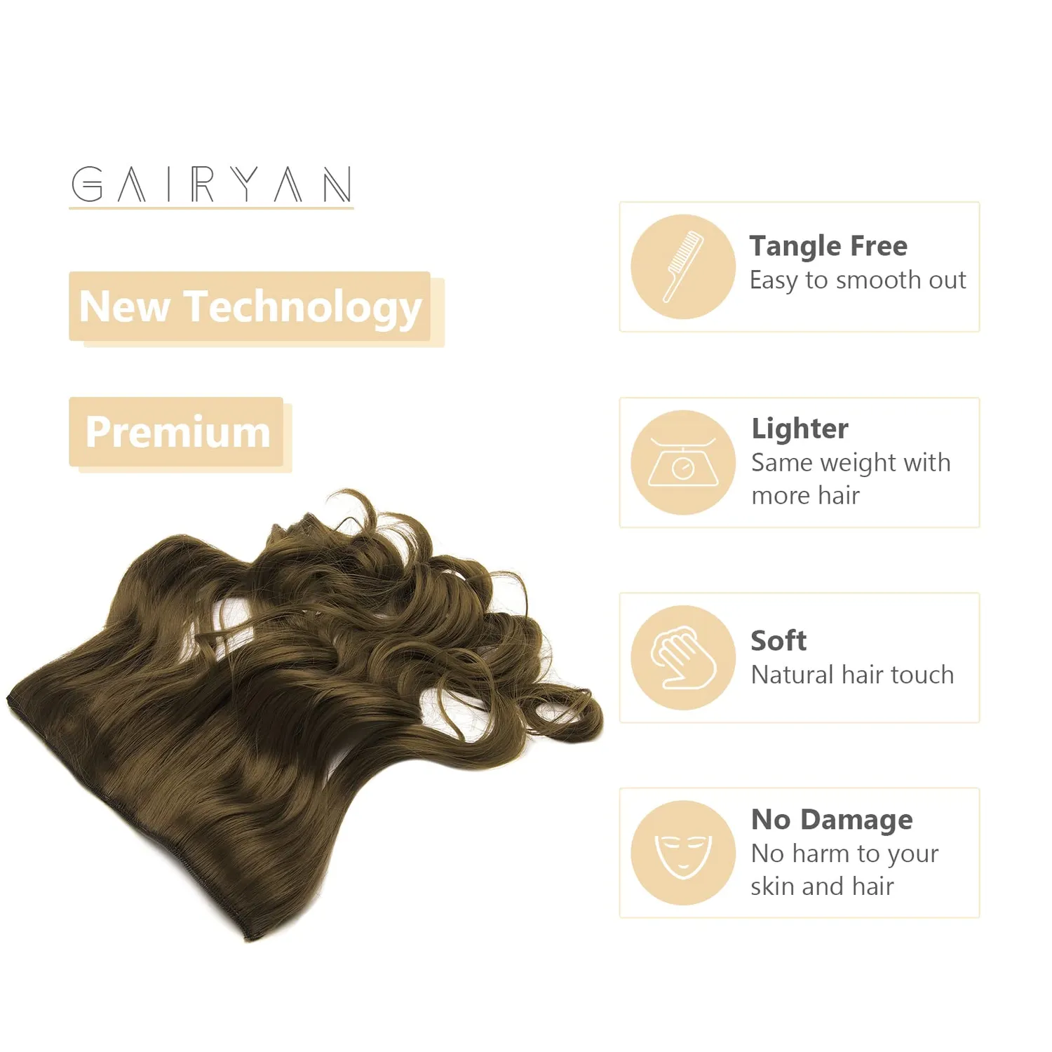 Gairyan Secret Wire extension capelli marrone dorato 45cm