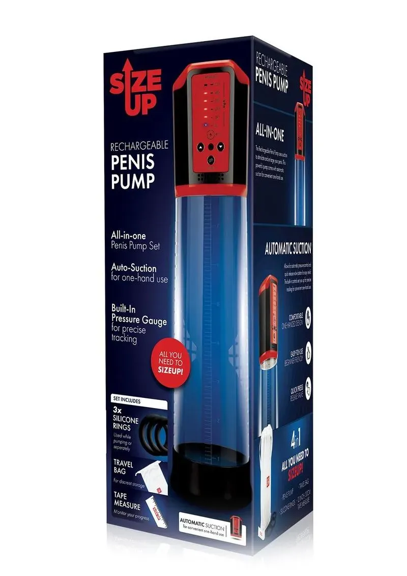 Pleasure Wigs Size Up pompa ricaricabile automatica con anelli