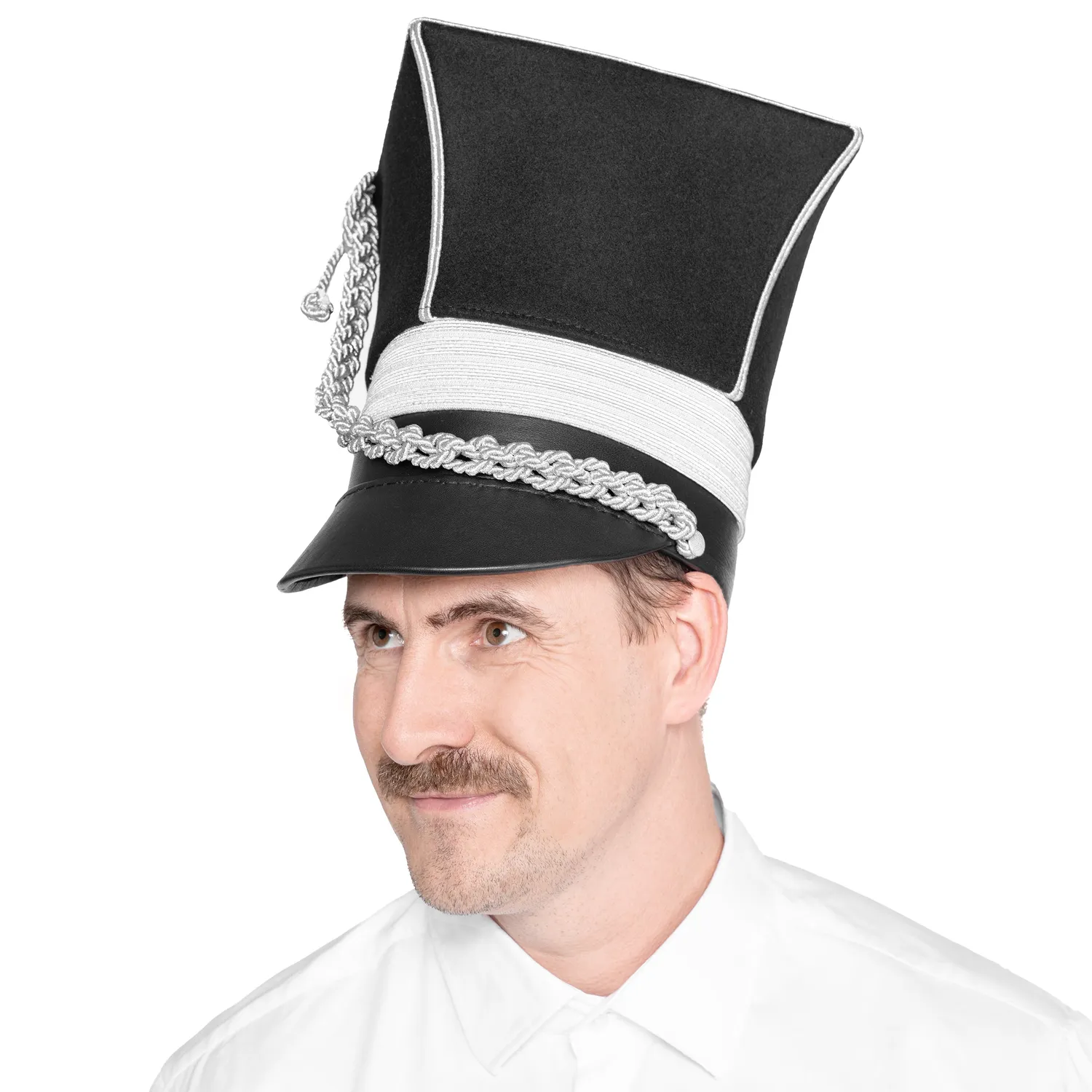 Altenburg shako elegante argento nero con cordone