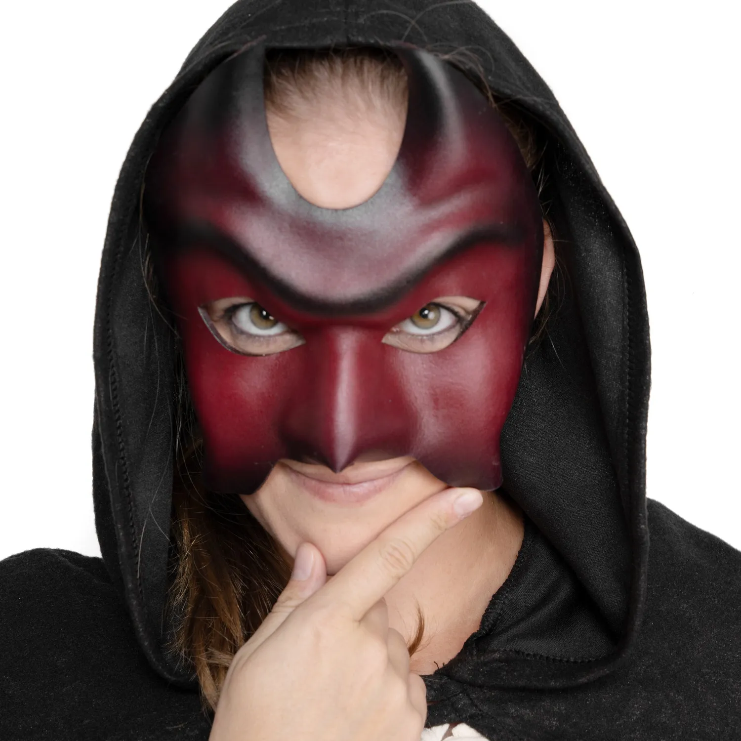 Altenburg Colombina Diavolo maschera veneziana pelle nera