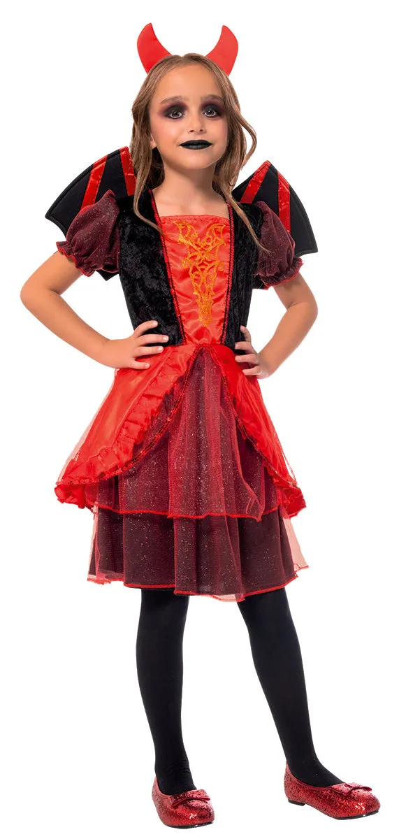 Rubies Diavoletta costume bambina con ali rosso