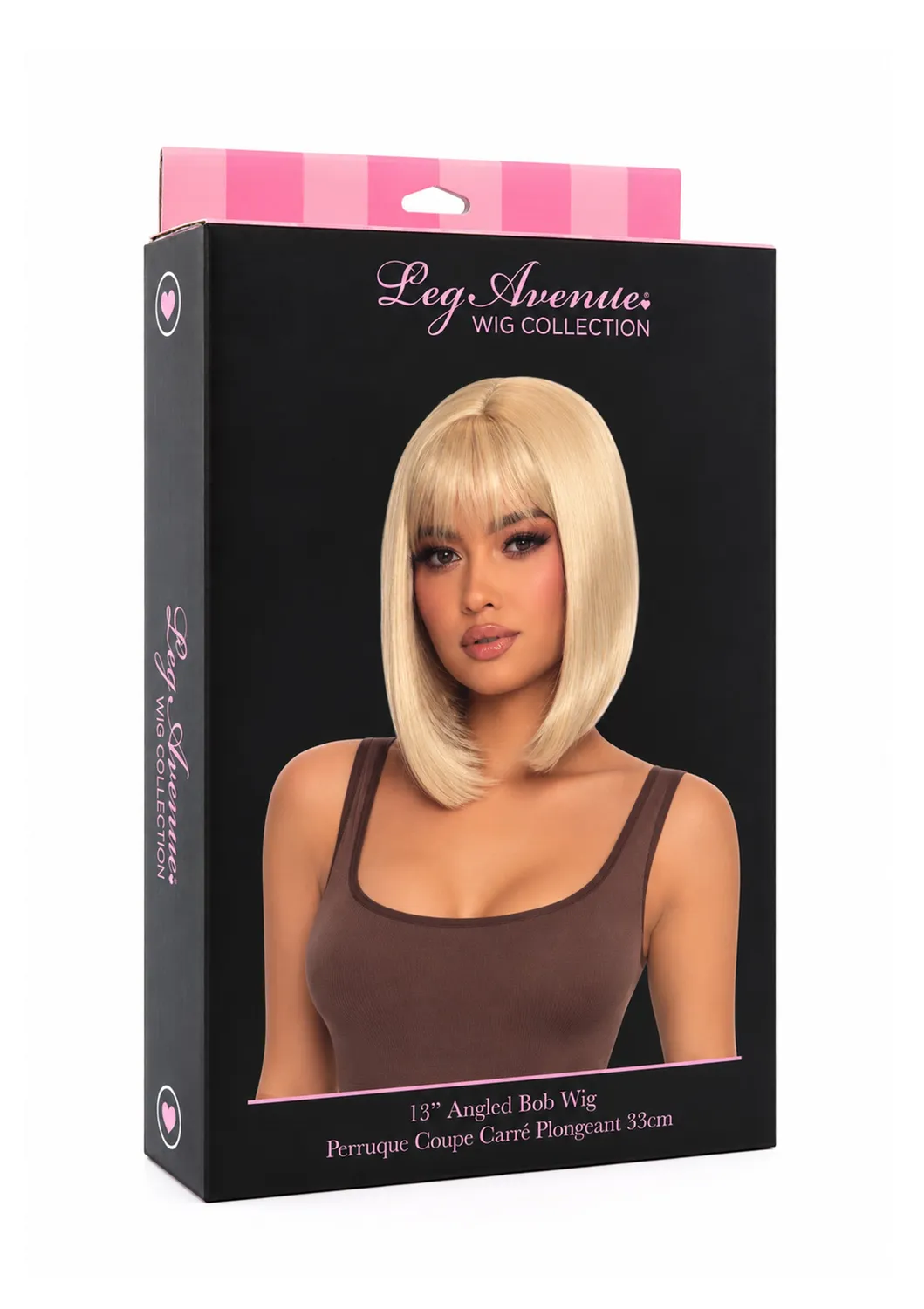 Leg Avenue Angled Bob parrucca caschetto borgogna liscia