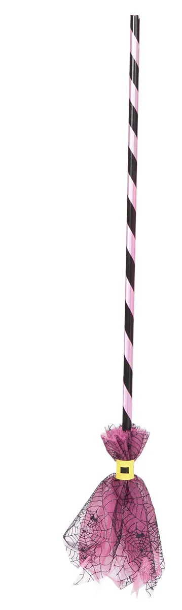 Rubies Scopa Strega Ragnatela rosa accessorio 85 cm