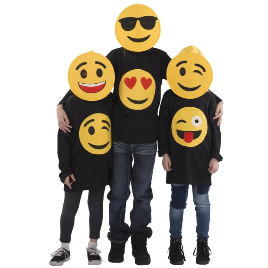 Dress Up America Emoji Smile maglietta costume nera bambini