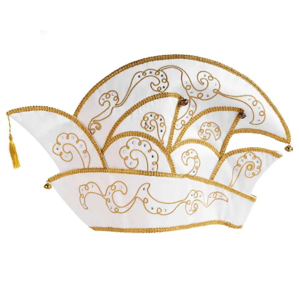 Altenburg Comitato berretto carnevale bianco oro satin
