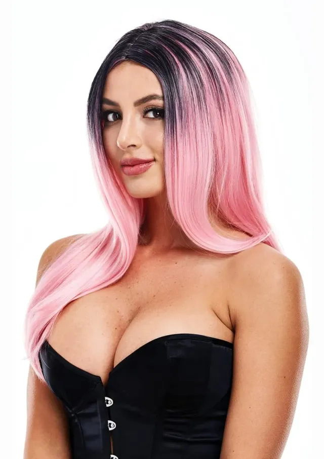 Pleasure Wigs Elle parrucca rosa nero look grunge