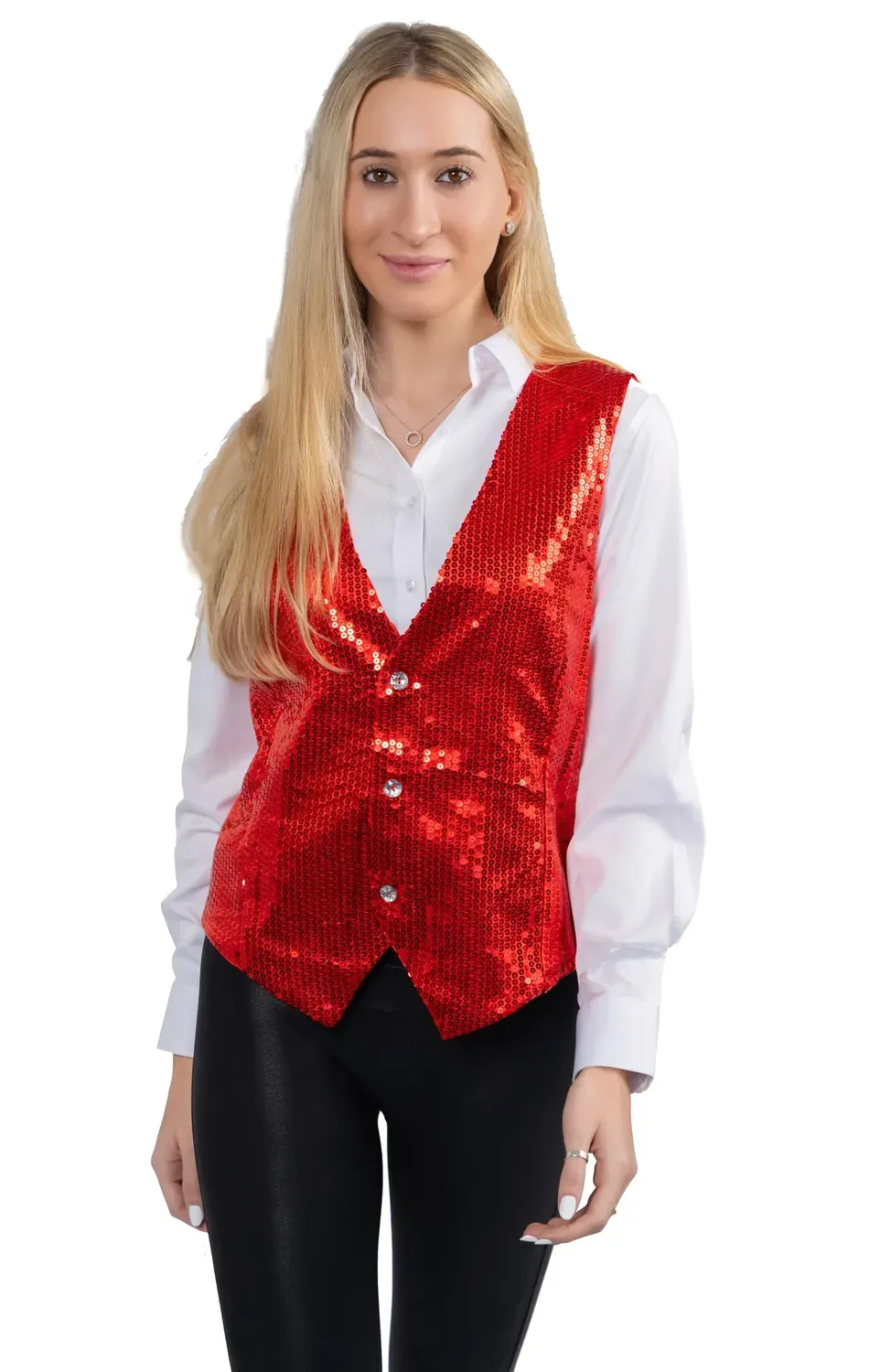 Dress Up America Gilet Paillettes Rosso Adulto Taglia XL