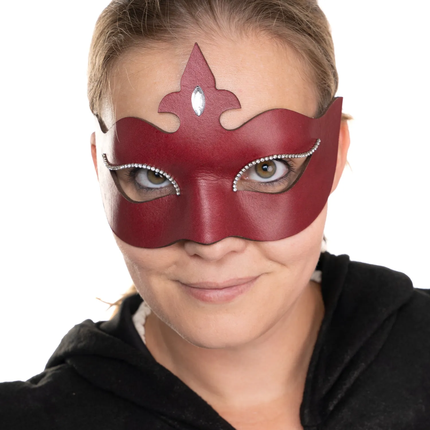 Altenburg Colombina Stella maschera veneziana rossa in pelle