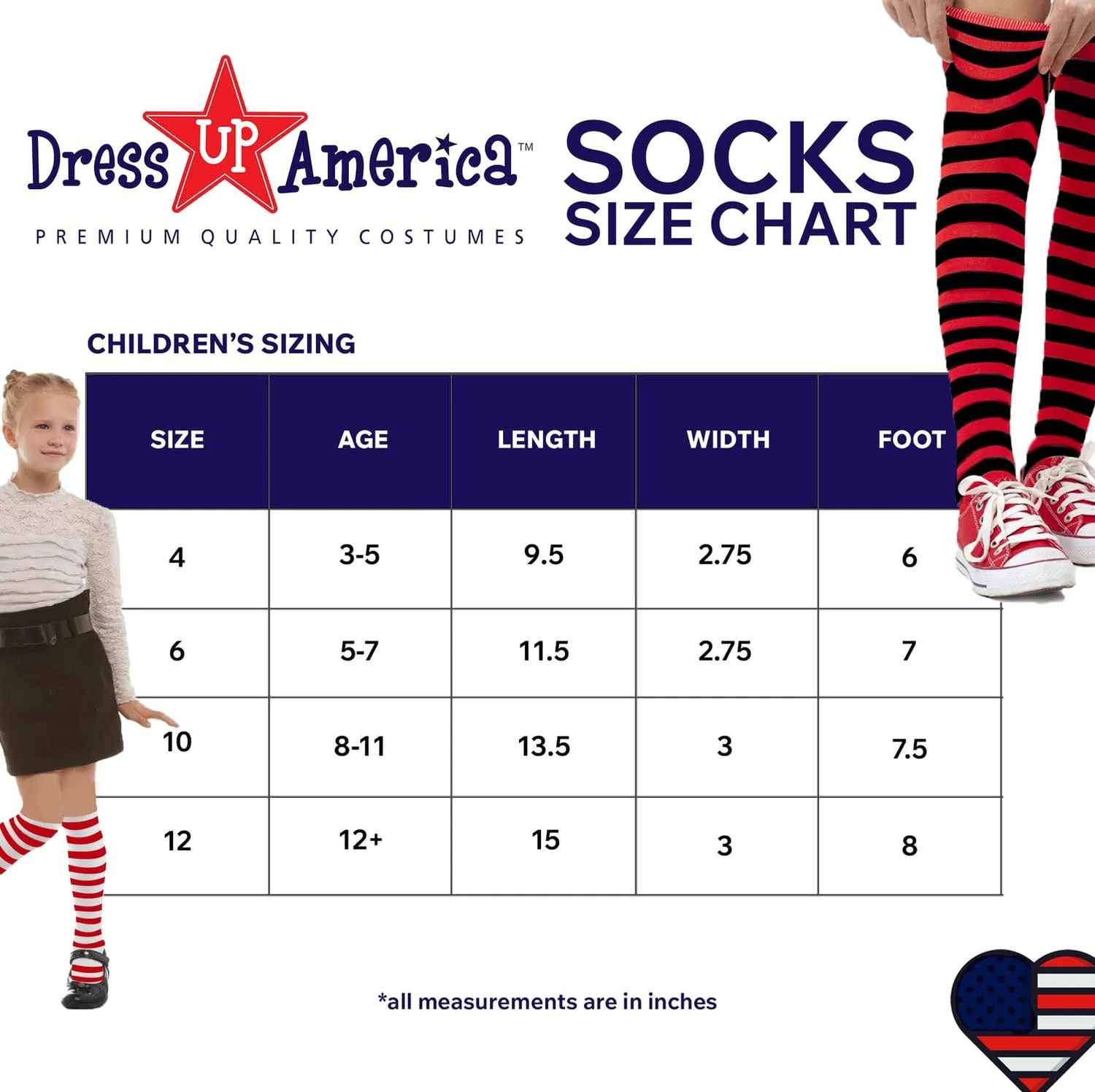 Dress Up America Calzini a Righe Nero Verde Taglia 4 Cotone