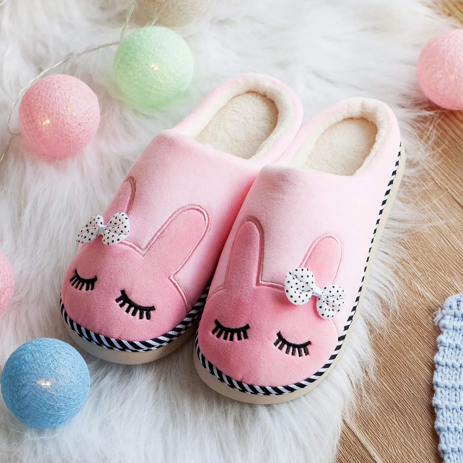 Katara pantofole peluche coniglio rosa 38/39 morbide